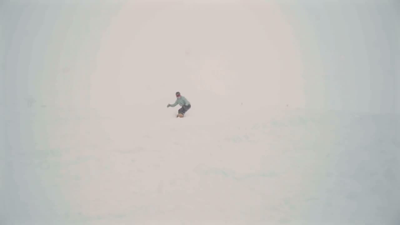 Rider in falling snow